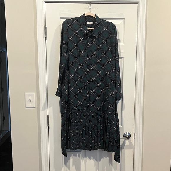 UNTUCKit Dresses & Skirts - UNTUCKit Green Plaid Long Sleeve Dress ‎ With a Belt.Size 16
